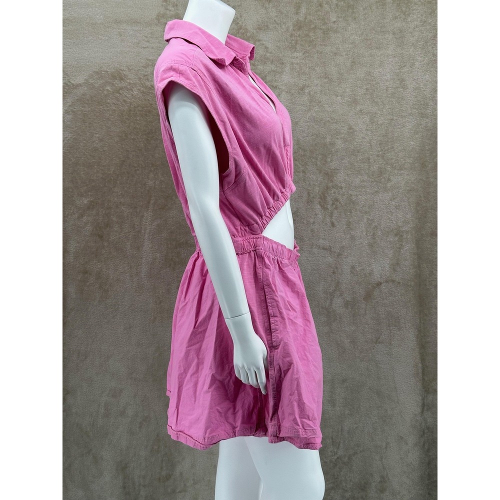 Anthropologie Dress Womens XL Pink Cutout Mini Summer Beach Vacation Pockets - Picture 3 of 11